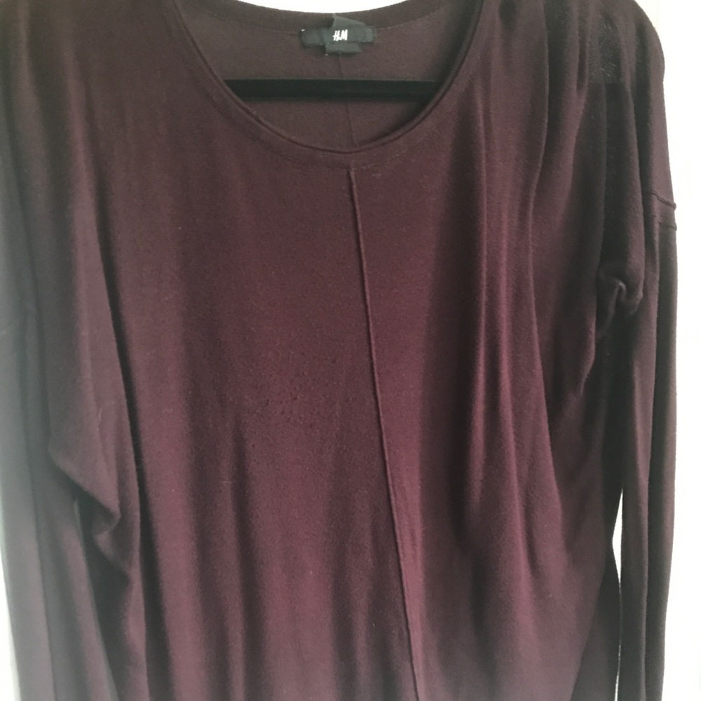 Burgundy long sleeve flowy
